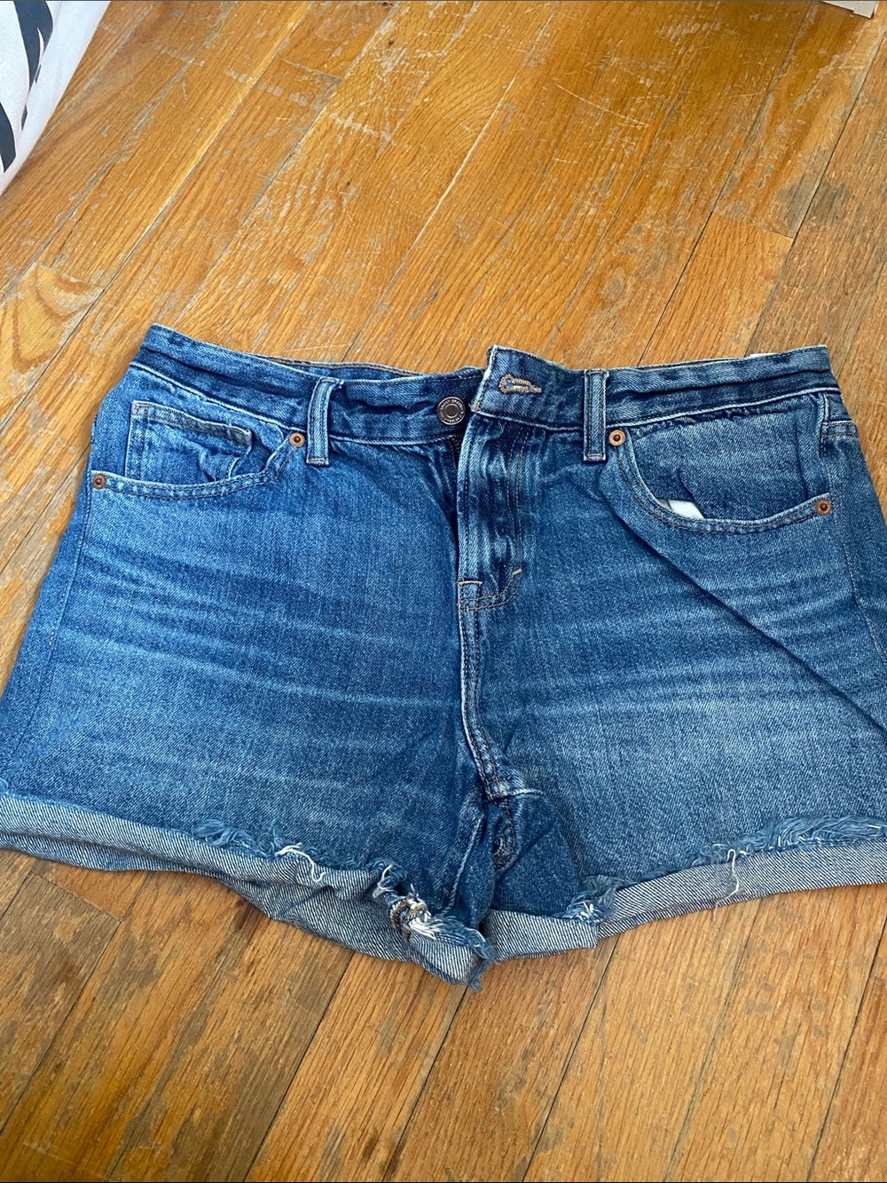 Lucky Brand Distressed Dark Blue Denim Shorts